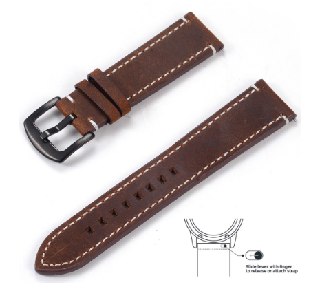 Correa Reloj Cuero Crazy Horse Artesanal Doble Cara - Imagen 6