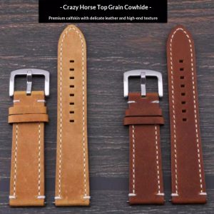 Correa Reloj Cuero Crazy Horse Artesanal Doble Cara