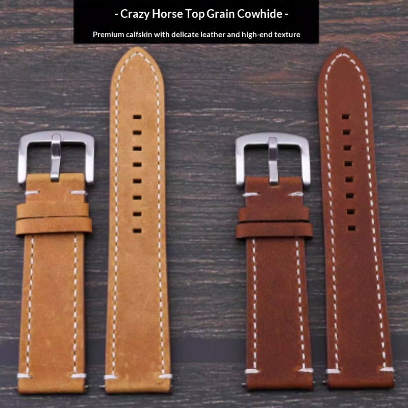 Correa Reloj Cuero Crazy Horse Artesanal Doble Cara