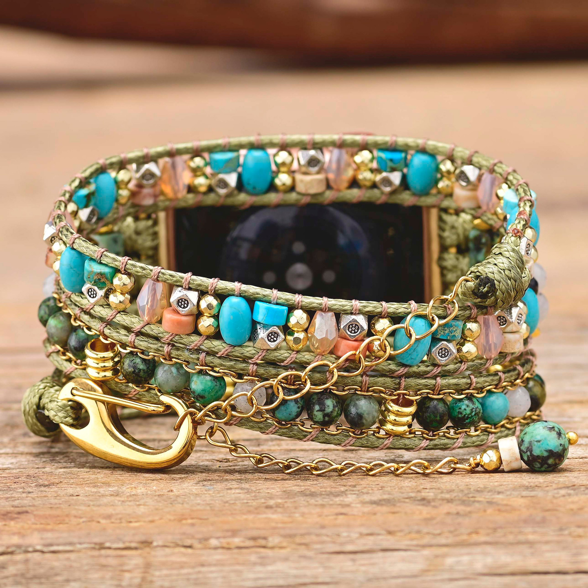 Correa Reloj Bohemia Piedra Pino Africano Verde - Imagen 5