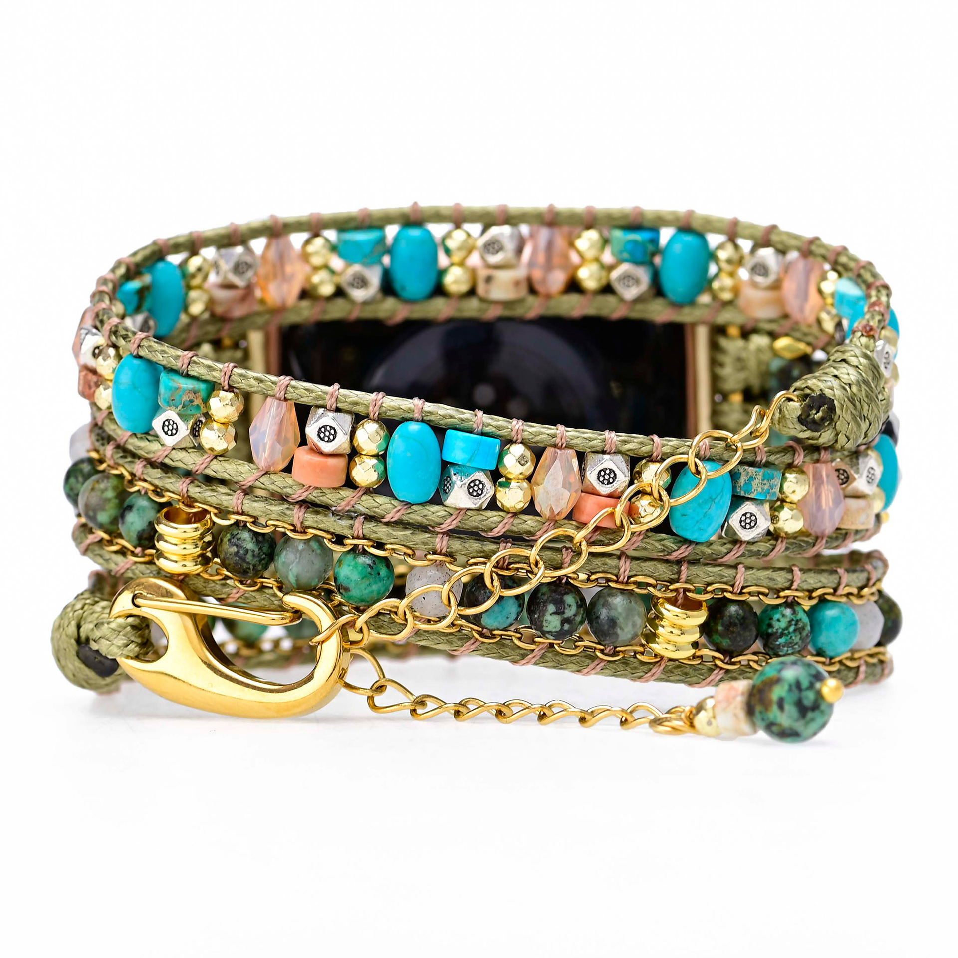 Correa Reloj Bohemia Piedra Pino Africano Verde - Imagen 3