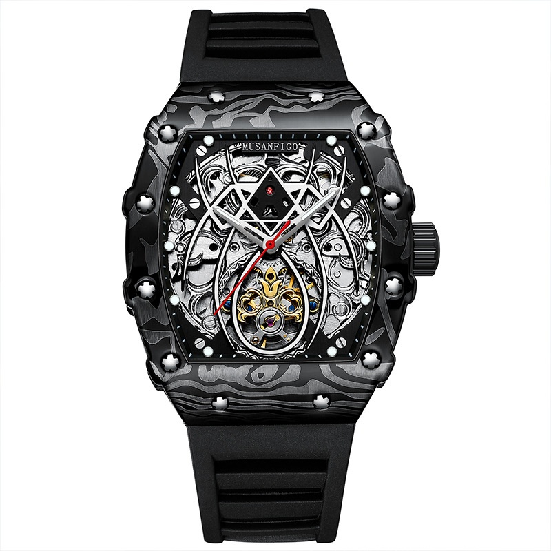 Reloj Automático Barrel Deportivo Esqueletizado Luminoso - Imagen 3