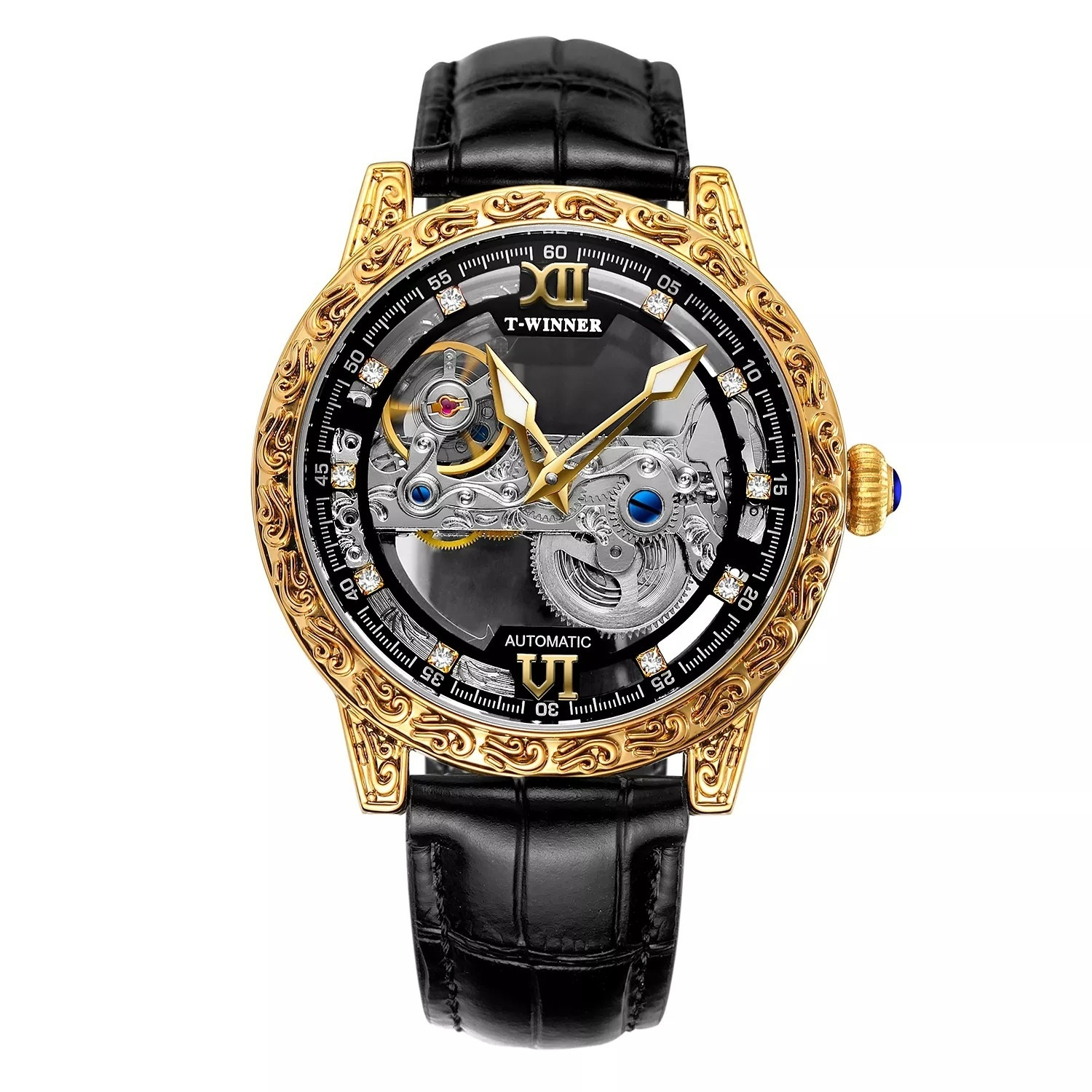 Reloj Mecánico Vintage Caballero - Diseño Tallado