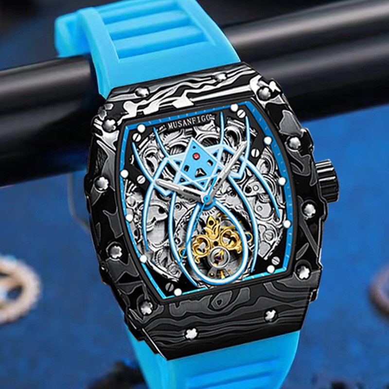 Reloj Automático Barrel Deportivo Esqueletizado Luminoso - Imagen 4